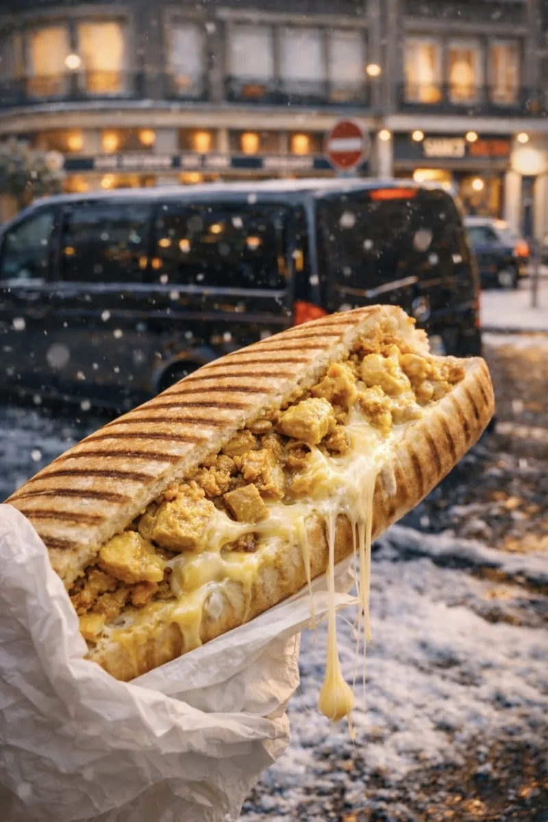 Panini Poulet Curry fromage filant — Snack Panini City Douai